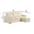 Seya Sleeper L Sectional Sofa, Storage Chaise, Beige Corduroy, 93 Inch-117559247