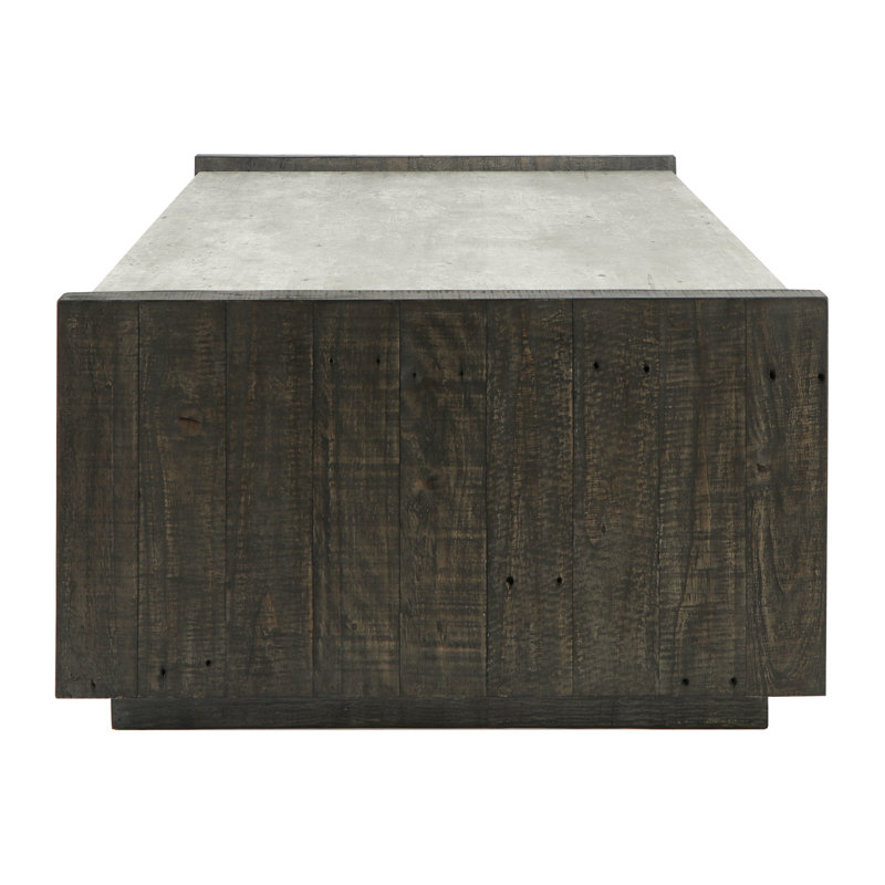 Tori  58" Reclaimed Wood Coffee Table In Dark Brown