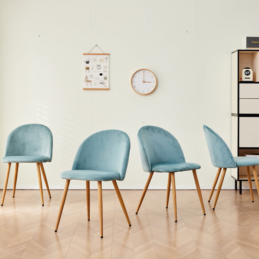 Mccaleb 43cm H Velvet Upholstered Metal Side Chair
