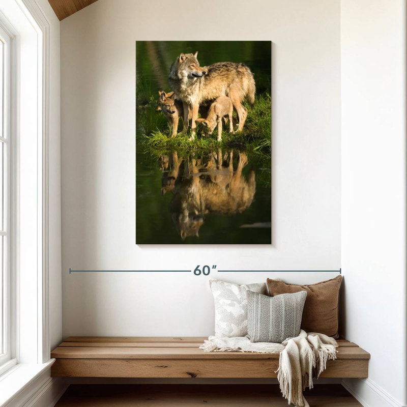 Brampt Wolves By The Lake, 45" H x 30" W