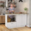 Îlot de cuisine de 59 po de largeur avec rangement solide et plateau de table extensible