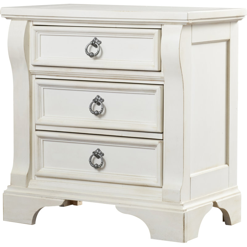 Dunham 3 Drawer Nightstand, Antique White