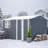 10X8 Ft Large Metal Outdoor Storage Shed With Transparent Window Garden Tool Shed W/Floor Fram And Side Door