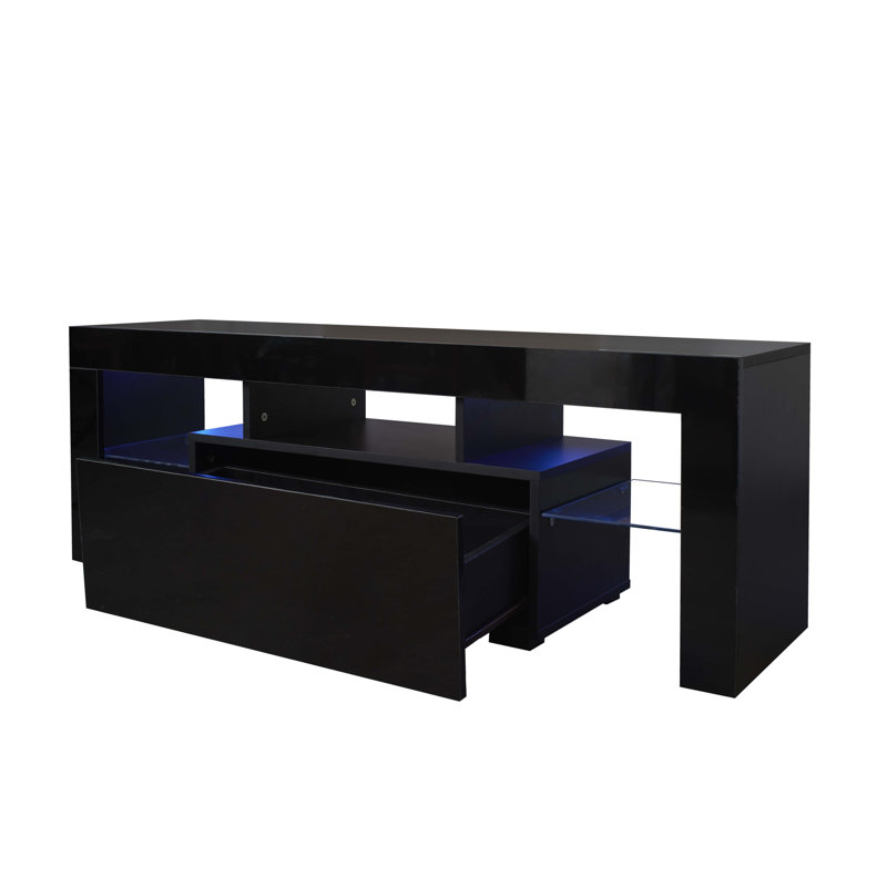 Meuble télé noir avec lumières DEL RVB