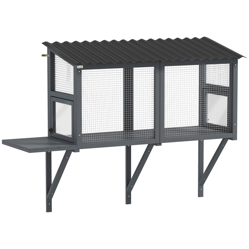Cat Catio, perchoir d'extérieur pour chat pour chatons multiples avec plateforme de saut, boîte de fenêtre en bois pour profiter en toute sécurité des vues extérieures, jouer, bronzer, faire la sieste, gris
