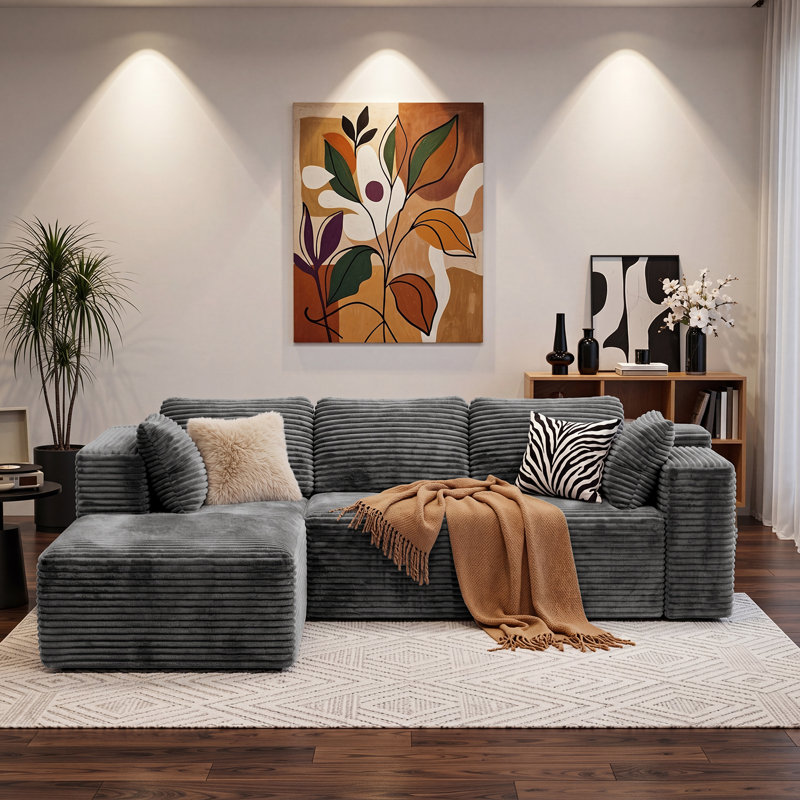 Cloud Modular Sectional Couch with L-Shape Lounge Chair, Deep Seating, No Assembly Required, Living Room and Bedroom Cushioned Sofa