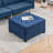 HOMCOM Fabric Tufted Storage Ottoman With Flip Top Seat Lid, Metal Hinge And Stable Eucalyptus Wood Frame For Living Room, Entryway, Or Bedroom, Blue
