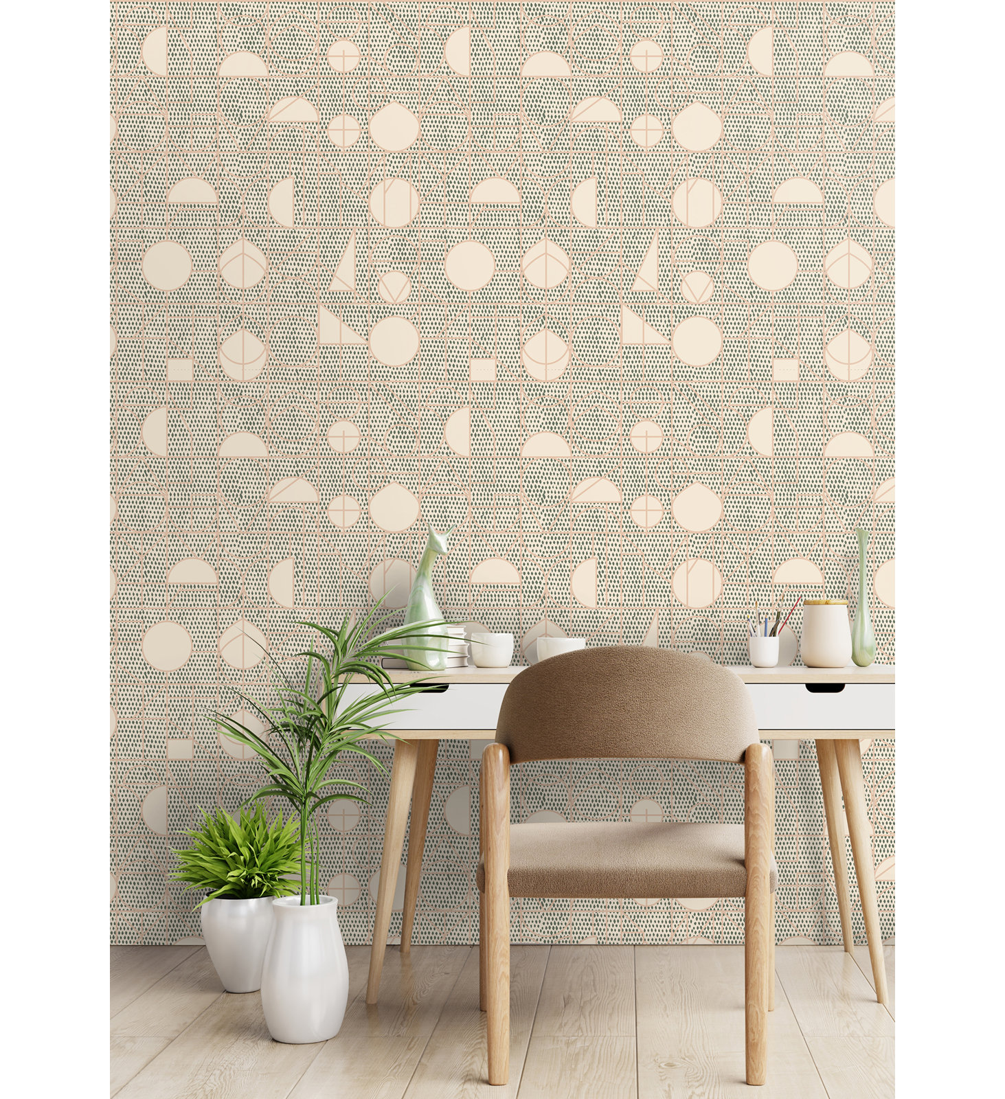 Kali Wallpaper Roll, Peach, Peel & Stick, Self-Adhesive