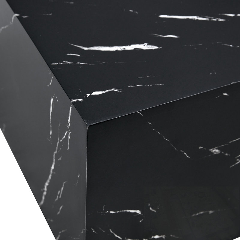 Table basse luxueuse avec base robuste, Noir, H 11,8 po x L 39,3 po x l 23,6 po