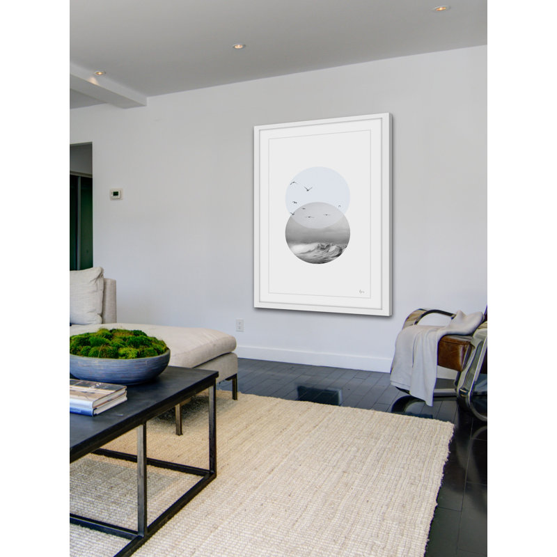 «Call of the Seagulls» par Eyre Tarney - Cadre photo, impression sur toile, H 24 po x l 16 po x P 1,5 po, Cadre blanc