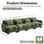 Canapé de soutien surdimensionné en chenille 4 places avec 4 coussins de taille exquise, conception ergonomique incurvée, canapé modulaire facile à assembler pour le bureau du salon, vert
