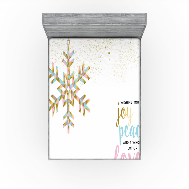 Drap-housse Ambesonne, paquet de 2, Drap-housse grand, Rose pâle, bleu pâle / floral