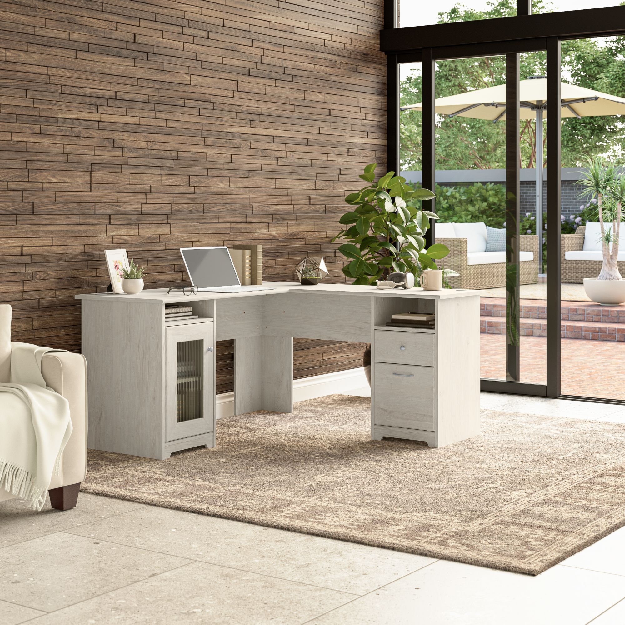 Cabot 60W L-Shaped Executive Desk with Storage