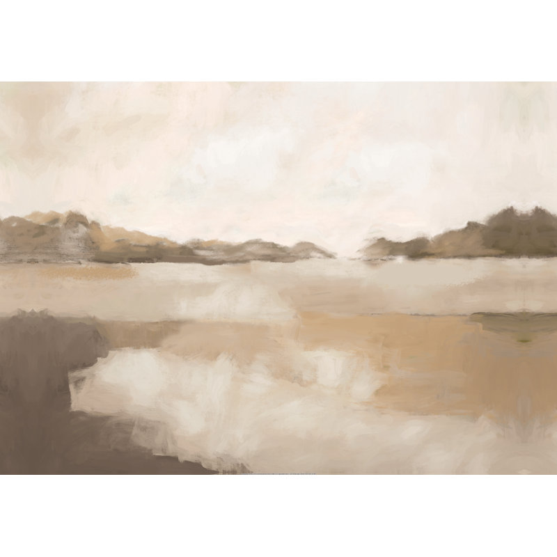 Sepia Landscape - Painting Print, 81 cm H x 122 cm W, Black Floater Framed