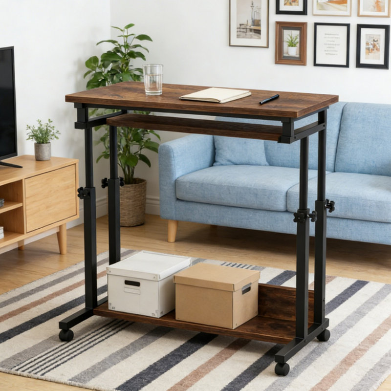 Adjustable Height MDF Steel Computer Desk