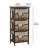 Jhavon 3 Drawer Wooden Cabinet with Wicker Storage Baskets and Brown Bear Design for Home Organization