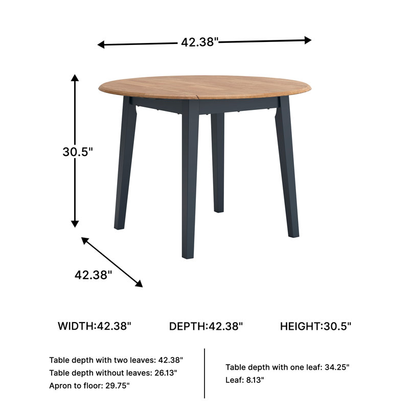 Malkin Dining Drop Leaf Table, Blue