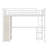 Queen Loft Bed with Wardrobe, Desk & Storage Shelves, Metal Frame with White Wood-Grain Finish