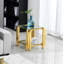Square Stainless Steel End Table, Double-Layer Tempered Glass With Hidden Storage-1691247592