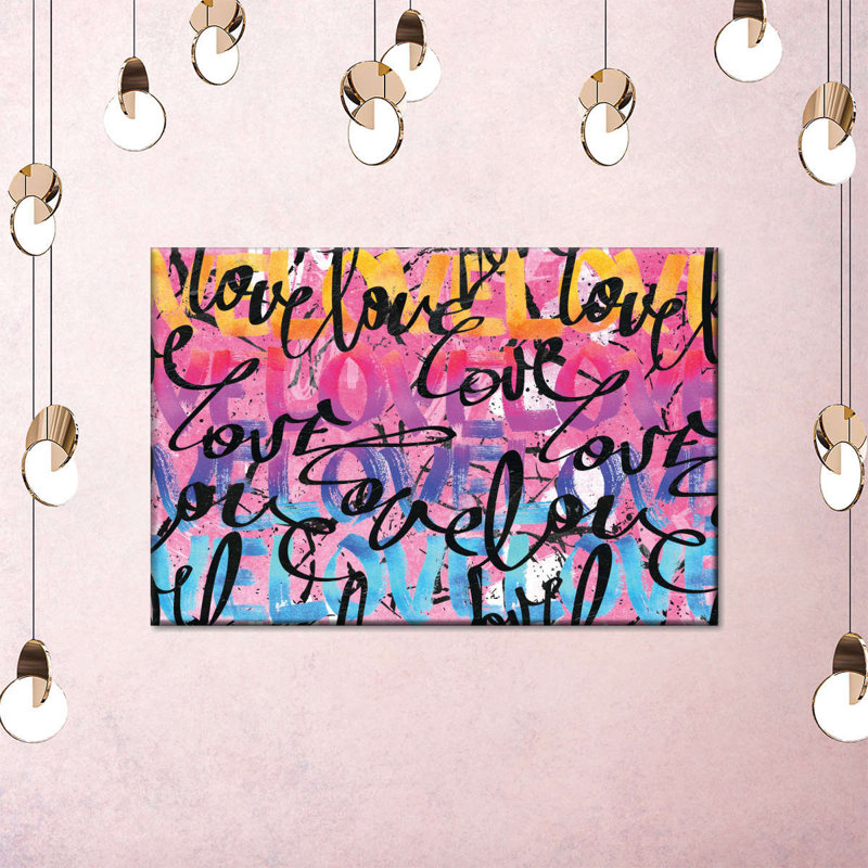«Love Graffiti» sur toile, H 8 po x l 12 po x P 1 po