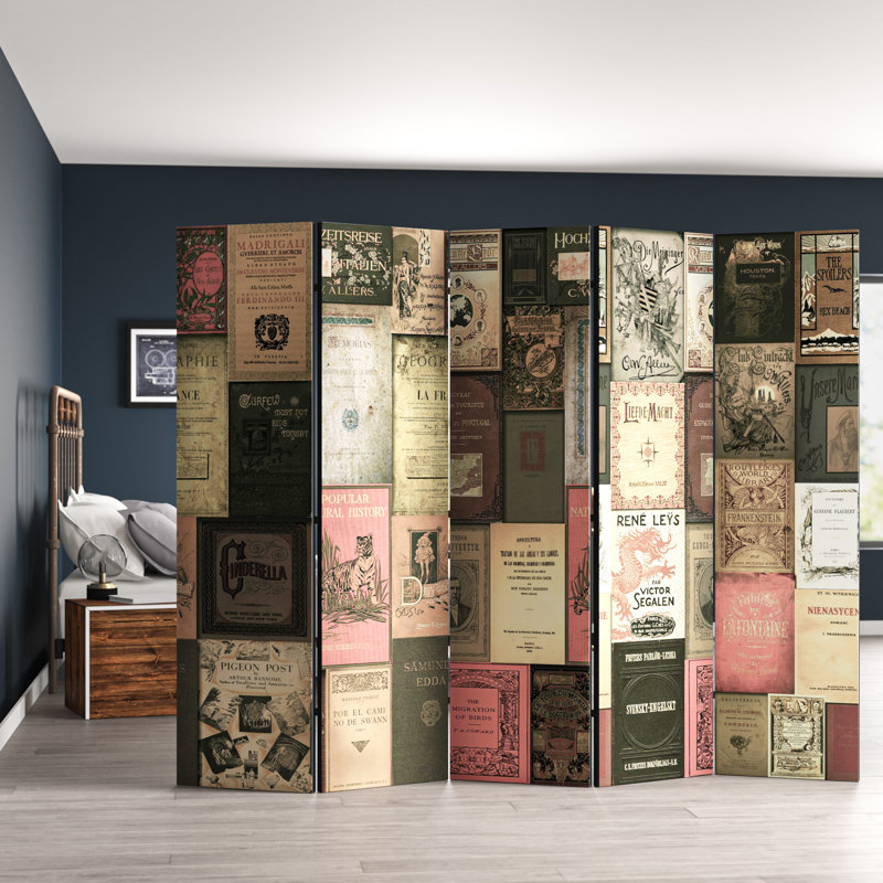 Doss Solid Wood Folding Room Divider, 5