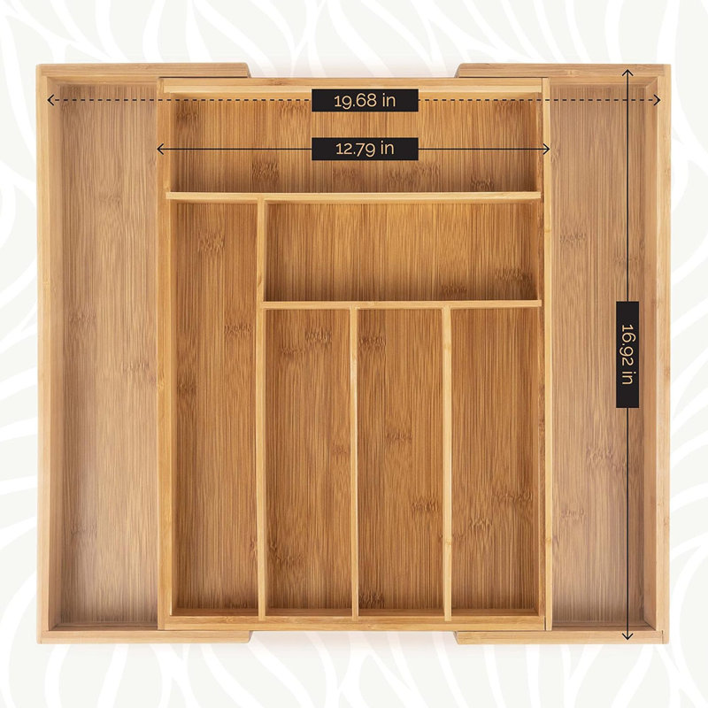 Organisateur de tiroir extensible en bambou pour la cuisine, la chambre et le bureau