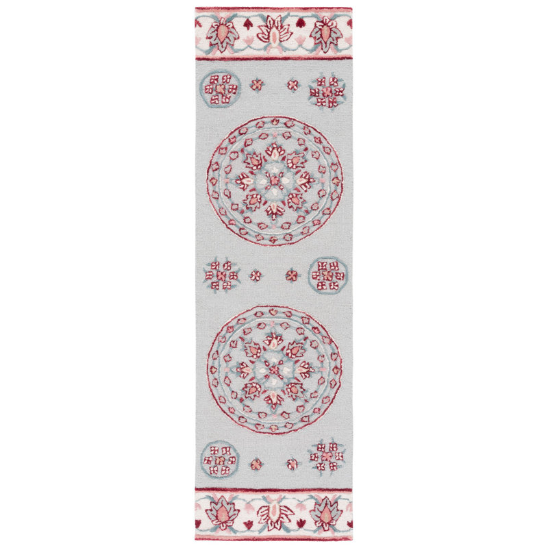 Cuayo Hand Tufted Wool Floral Rug, Runner 2'3" x 8'