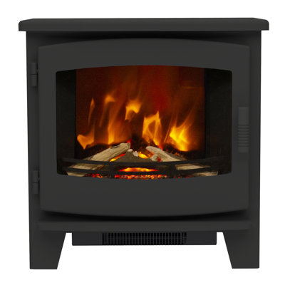 Flare Matt Black Electric Fireplace