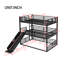 Lit superposé double au-dessus d'un lit double avec glissade, lit superposé triple en métal avec garde-corps de sécurité, lit superposé robuste avec conception à réduction de bruit, noir-342034409