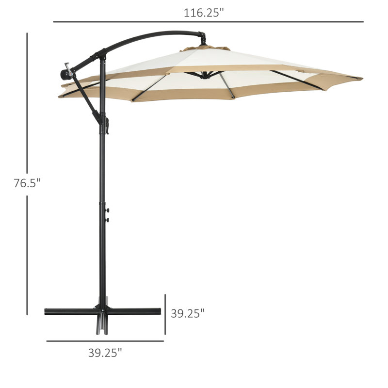 Parasol suspendu de 10 pi Outsunny, Bleu