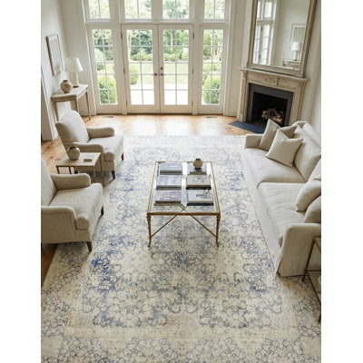 Tapis oriental bleu 8X11 One-of-a-Kind