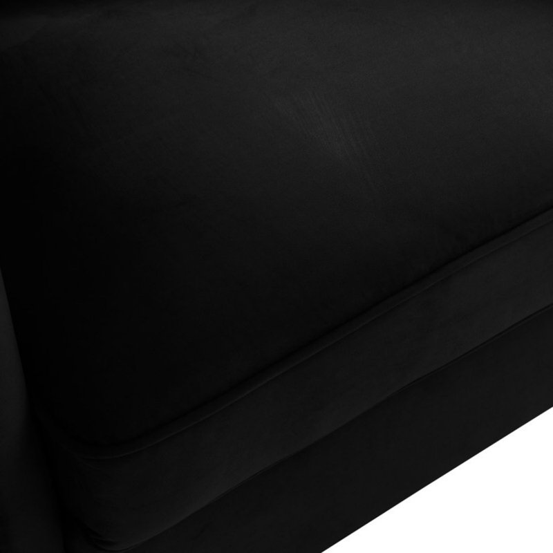 Canapé en velours mauve avec 3 coussins, Velours noir