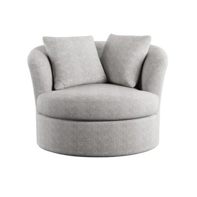 Thamm Upholstered Swivel Chair with Throw Pillows
