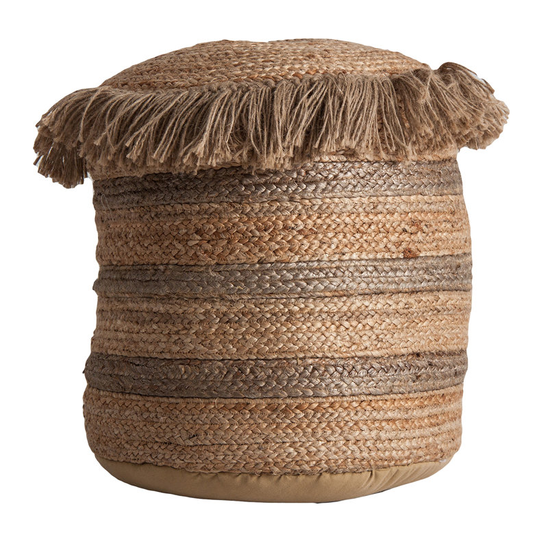 Tassarolo 43cm Wide Round Striped Pouffe Ottoman