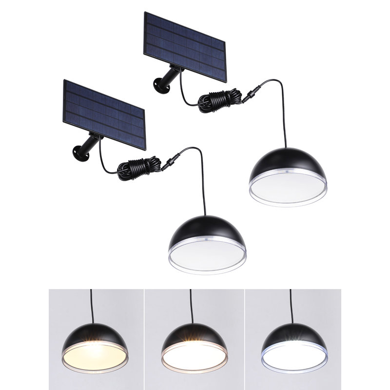 Matus 3CCT Dusk to Dawn Solar Pendant Light with Remote (Set of 2)