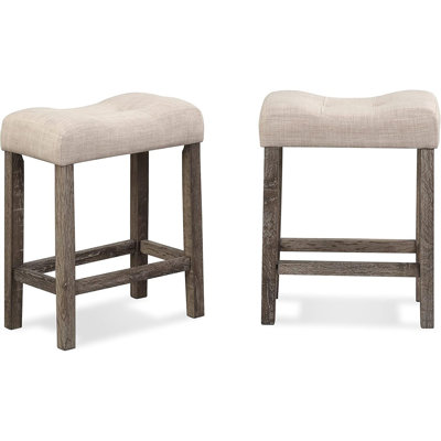 Ensemble de 2 tabourets de selle capitonnés à hauteur de comptoir, taupe