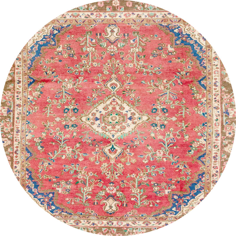 Abstract Indoor Rug, Round 5'