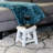 Wooden Stool In Antique White - Maple Leaf Rubberwood For And Decorative Use 10 H, 11 D Step Stool, With Detail Construction For Decor H X-2041012337
