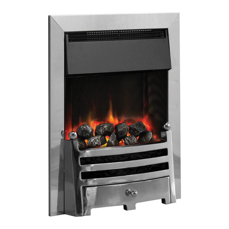 Milton Belfry Heating 49.5cm W Electric Fireplace Insert, Chrome