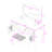 Vanity Desk with Swivel Mirror, Drawers, Cabinets and Stool