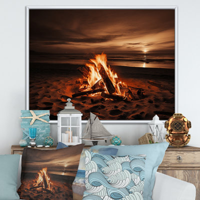 Sapin de plage au coucher du soleil I - Décoration murale nautique et plage