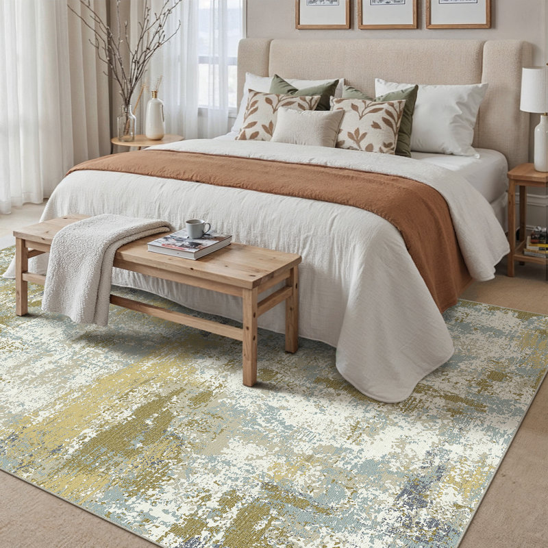 Vellum Modern Abstract Area Rug with Pet-Friendly & Machine Washable, Rectangle 5' x 7'6"