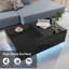 Table basse à DEL haute brillance, table basse à DEL avec 2 tiroirs, table basse moderne pour le salon, table basse noire l 41,33 po x P 23,62 po-113451604