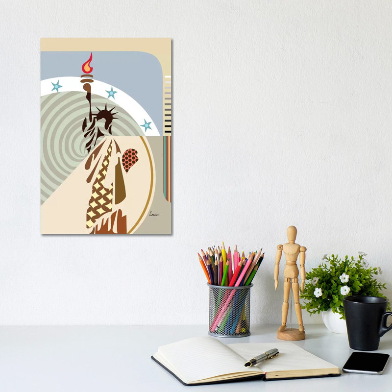 Statue Of Liberty by Lanre Studio - Wrapped Canvas Print, 20.32 cm H x 30.48 cm W