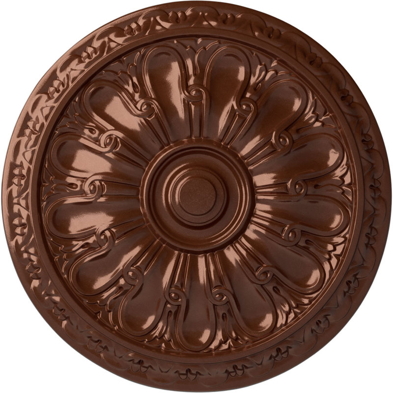Médaillon de plafond H 15,75 po x l 15,75 po Kirke, Pièce de cuivre