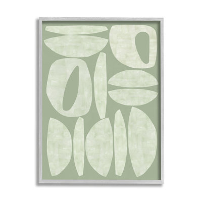 Green Contemporary Shapes by Flora Kouta - Single Picture Frame Print on Wood -  Stupell Industries, ay-877_gff_16x20
