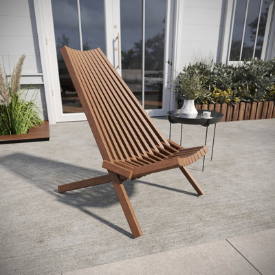 Leilahni Commercial Indoor/Outdoor Low Profile Acacia Wood Patio Folding Chair by Ivy Bronx