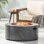 Foyer rond en fer 40 000, alimenté au propane, sans fumée, à allumage rapide, sans assemblage, gris pierre, 32 pouces de large, profond, 13,5 haut, 39,59 lb, électronique-131377581