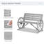 Perrotta 2 Seater Garden Bench with Wooden Cart Wagon Wheel Carbon Grey