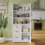 Armoire de rangement 66,9 po H blanc Romainville avec 3 portes, 3 tiroirs et 5 tablettes de style moderne